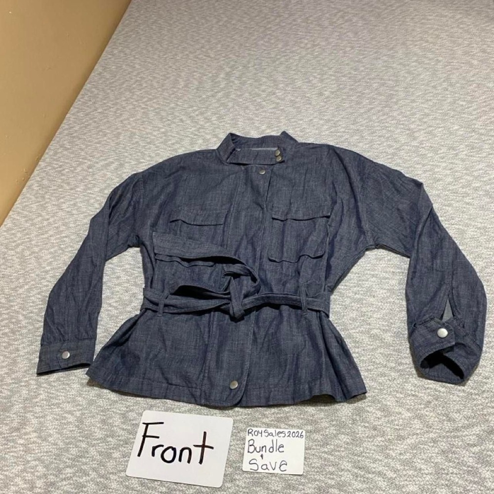 Banana Republic Blue jacket with tie waist full zip up women XS. SKU-C148